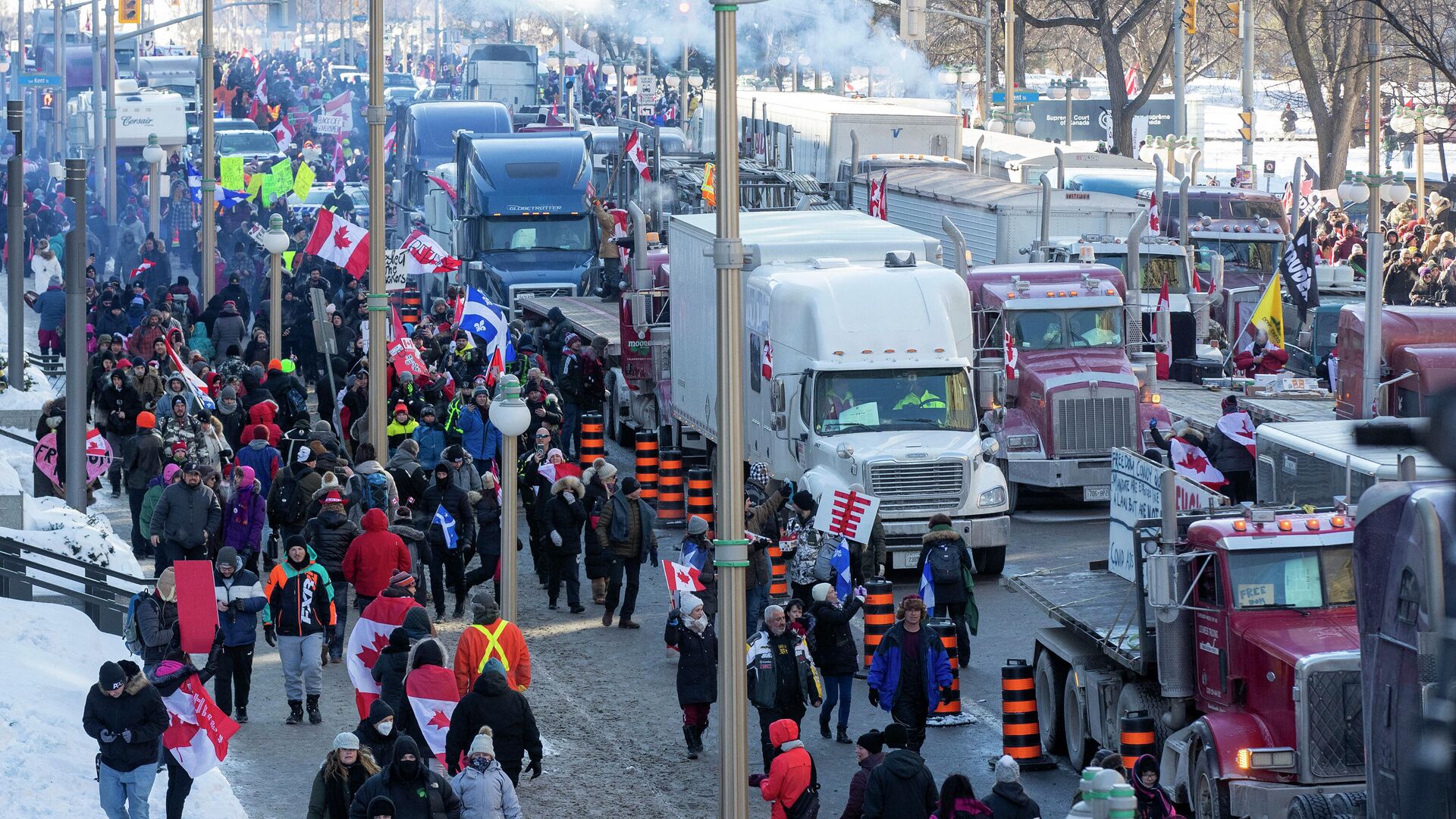 Proteste anti-restricții în Canada - Sputnik Moldova-România, 1920, 11.02.2022