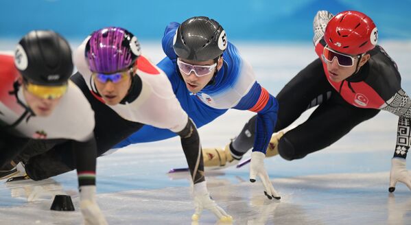 Jocurile Olimpice de la Beijing 2022 - În imagine este surprinsă sportiva Comitetului Olimpic Rus Yulia Kanakina în timpul repetițiilor pentru proba Scheleton - Sputnik Moldova