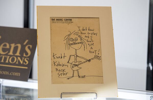 Подписанный автопортрет Курта Кобейна из Nirvana в Беверли-Хиллз, Калифорния. - Sputnik Молдова