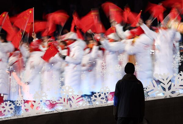Спортсмены из Китая на церемонии закрытия зимних Олимпийских игр. - Sputnik Молдова