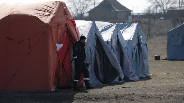 Палатки для приема беженцев из Украины - Sputnik Молдова