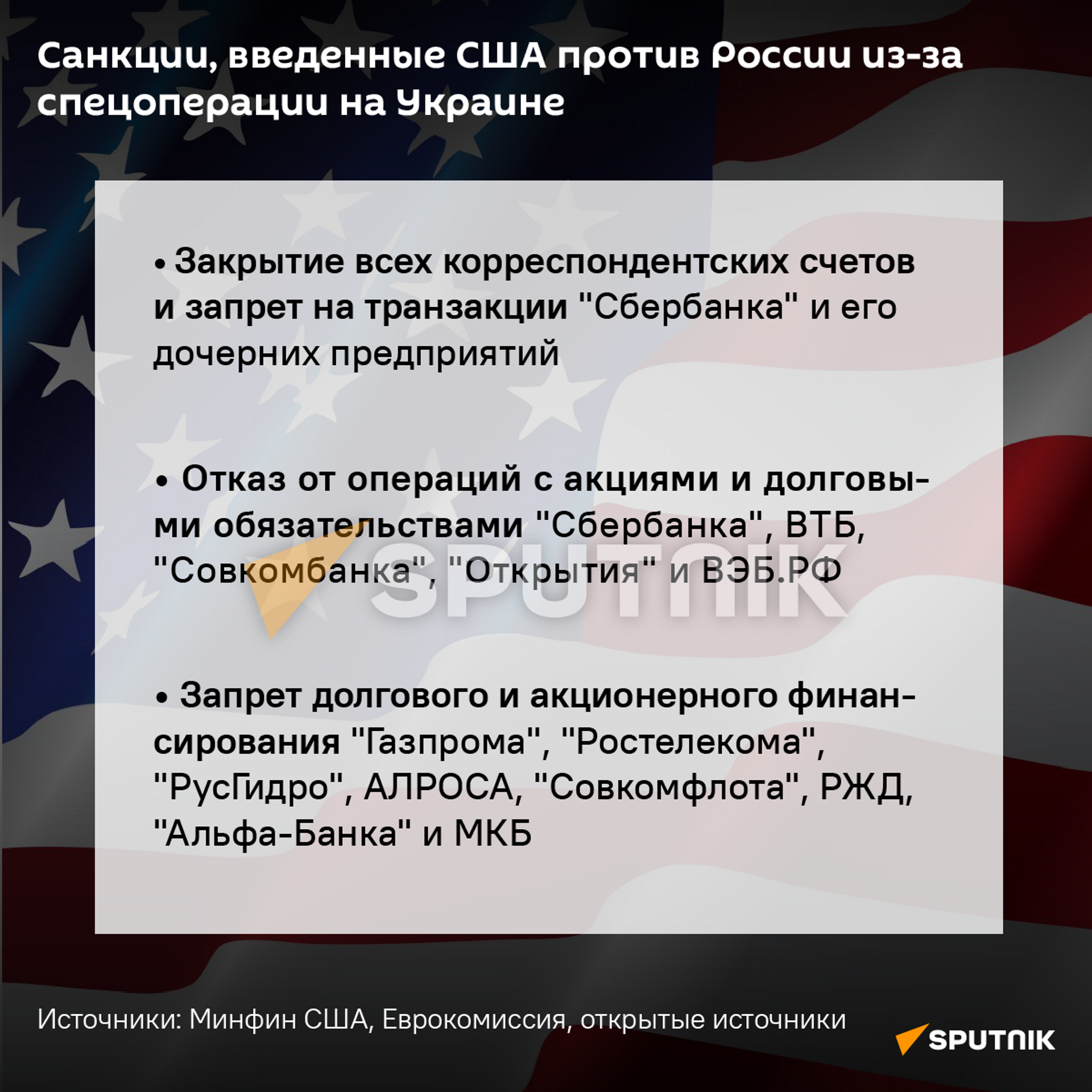 Санкции со стороны США - Sputnik Молдова, 1920, 26.02.2022