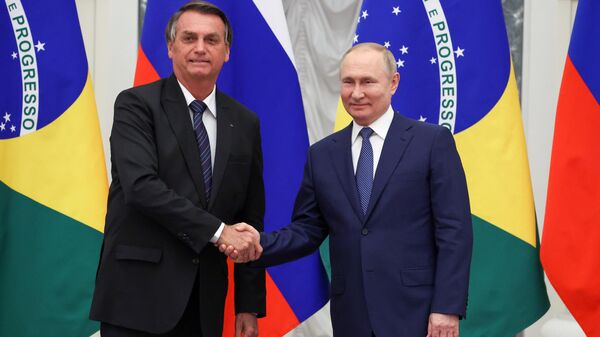 Președintele Rusiei, Vladimir Putin și omologul său brazilian, Jair Bolsonaro - Sputnik Moldova-România