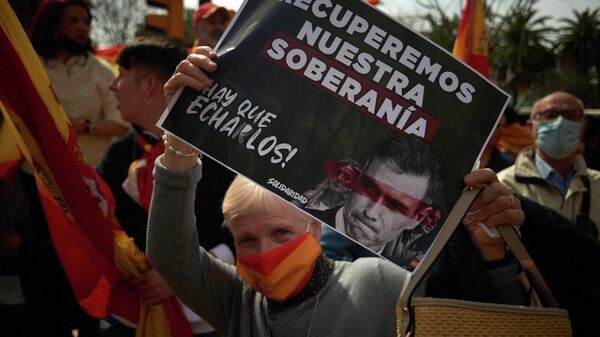 Susținători ai partidului Vox din Spania, protest - Sputnik Moldova-România