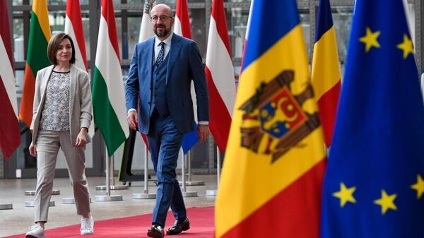 Președinta Maia Sandu a discutat, la Bruxelles, cu Charles Michel, Președintele Consiliului European - Sputnik Moldova-România