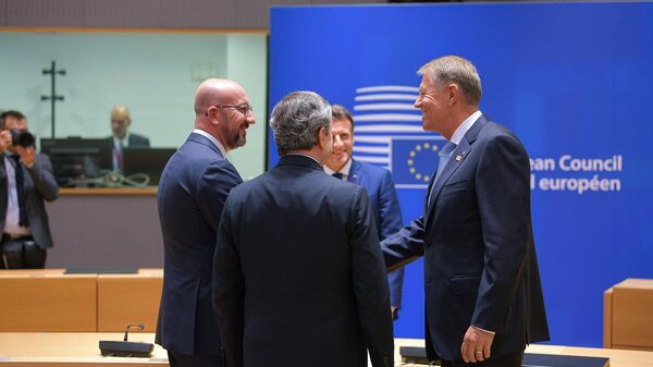 Klaus Iohannis la reuniunea extraordinară a Consiliului European, Bruxelles - Sputnik Moldova-România
