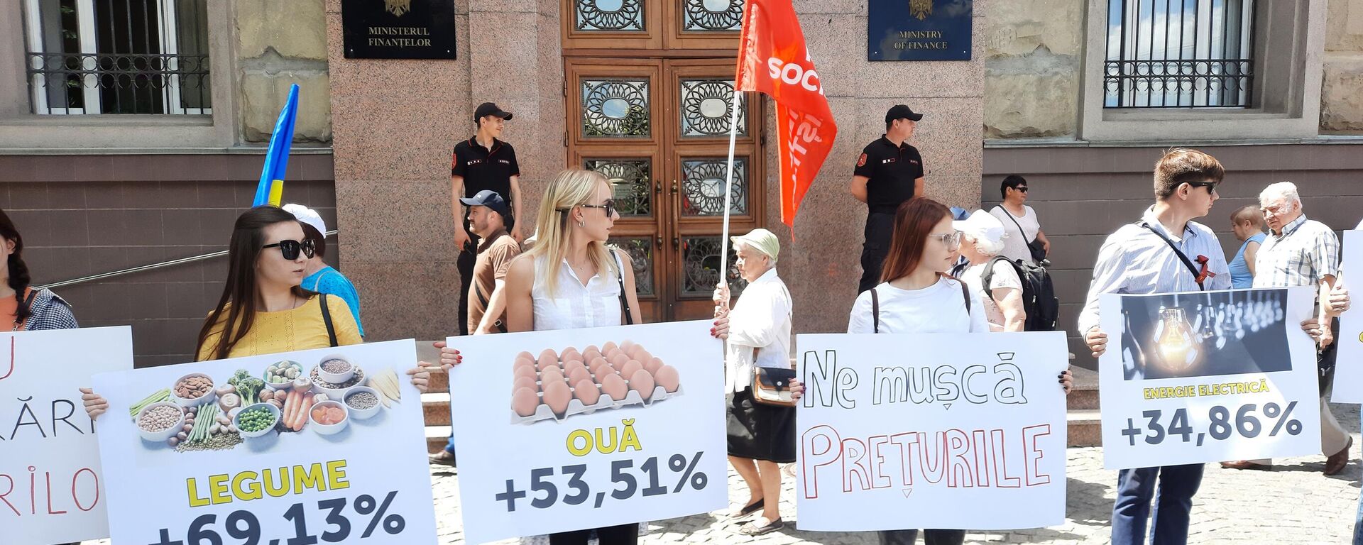Protestul PSRM la sediul Ministerului Finanțelor - Sputnik Moldova, 1920, 07.06.2022