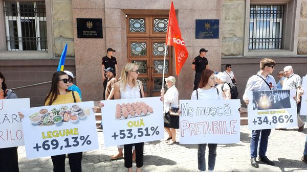 Protestul PSRM la sediul Ministerului Finanțelor - Sputnik Moldova