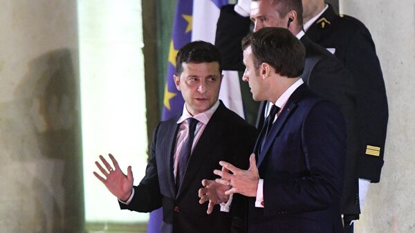 Президенты Украины и Франции Владимир Зеленский и Эммануэль Макрон - Sputnik Молдова