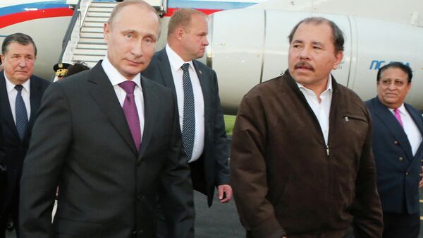 Vladimir Putin și Daniel Ortega Saavedra - Sputnik Moldova-România