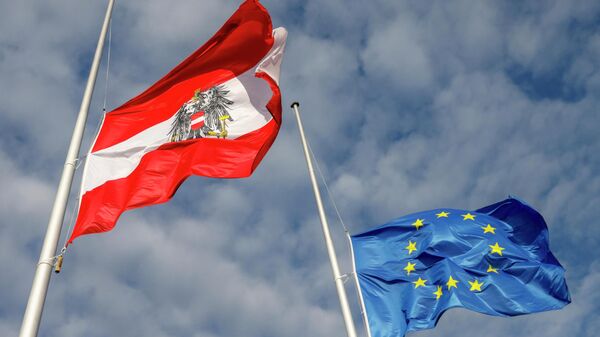 Drapelele Austriei și UE - Sputnik Moldova-România