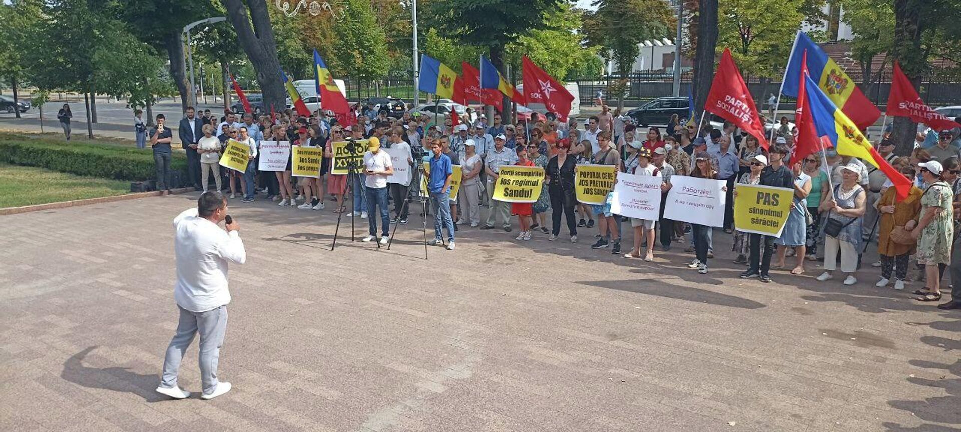 Протест социалистов возле здания парламента Молдовы - Sputnik Moldova, 1920, 28.07.2022