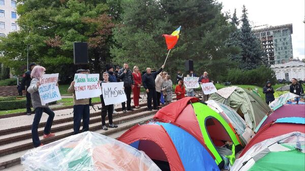Протест в палаточном городке в Кишиневе 20.09.2022 - Sputnik Молдова