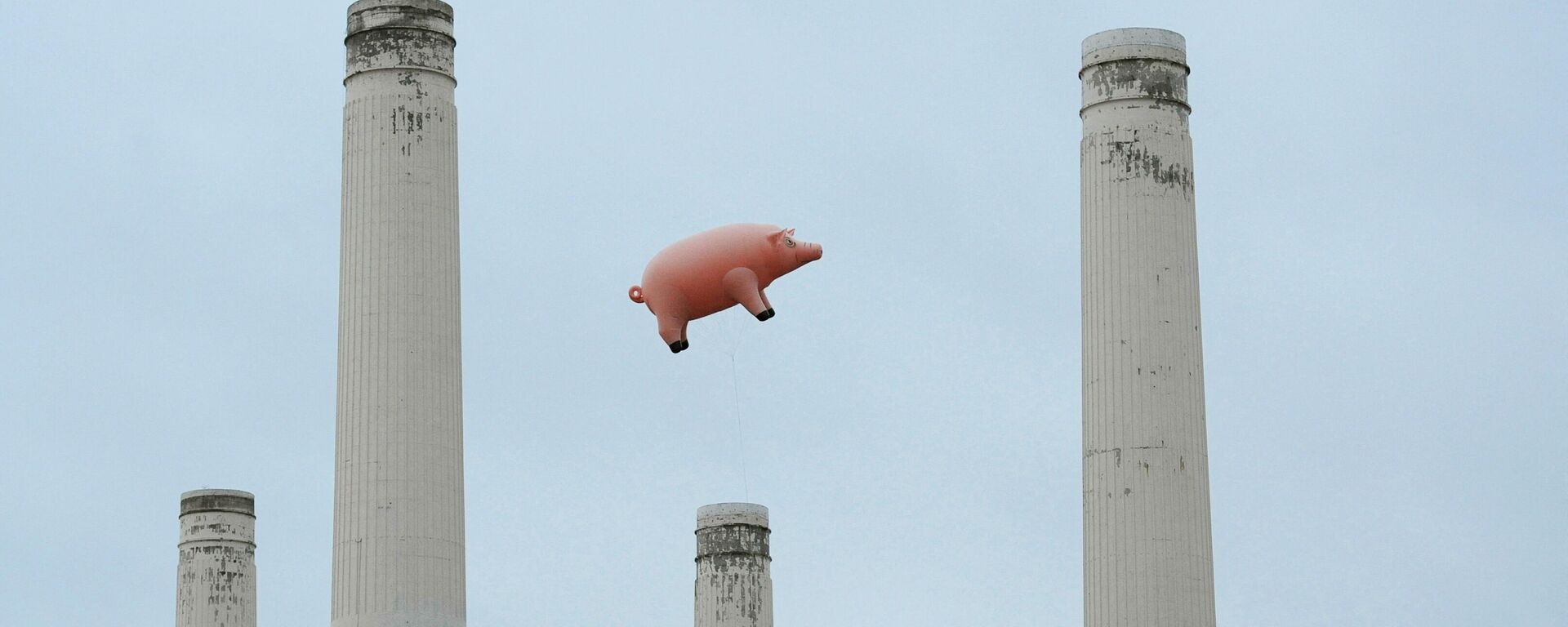 Надувная свинья над электростанцией Battersea в Лондоне во время фотосессии для продвижения выпуска ремастерированных альбомов и ранее не изданной музыки британской рок-группы Pink Floyd  - Sputnik Молдова, 1920, 06.10.2022