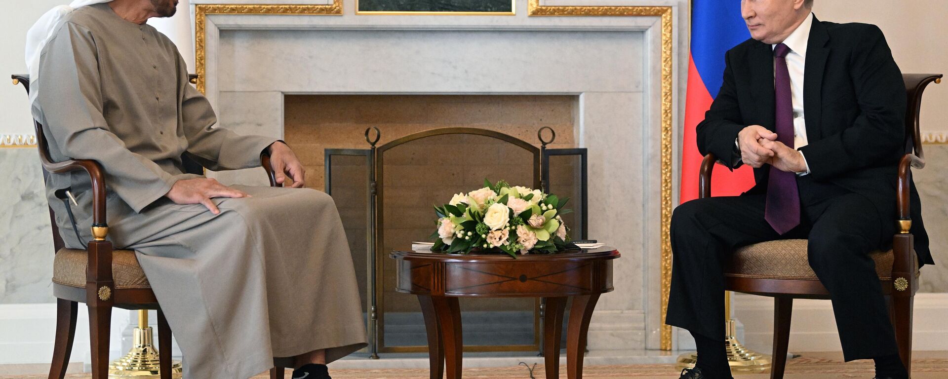 Întâlnirea lui Vladimir Putin cu emirul Emiratelor Arabe Unite Mohammed bin Zayed Al Nahyan - Sputnik Moldova-România, 1920, 12.10.2022