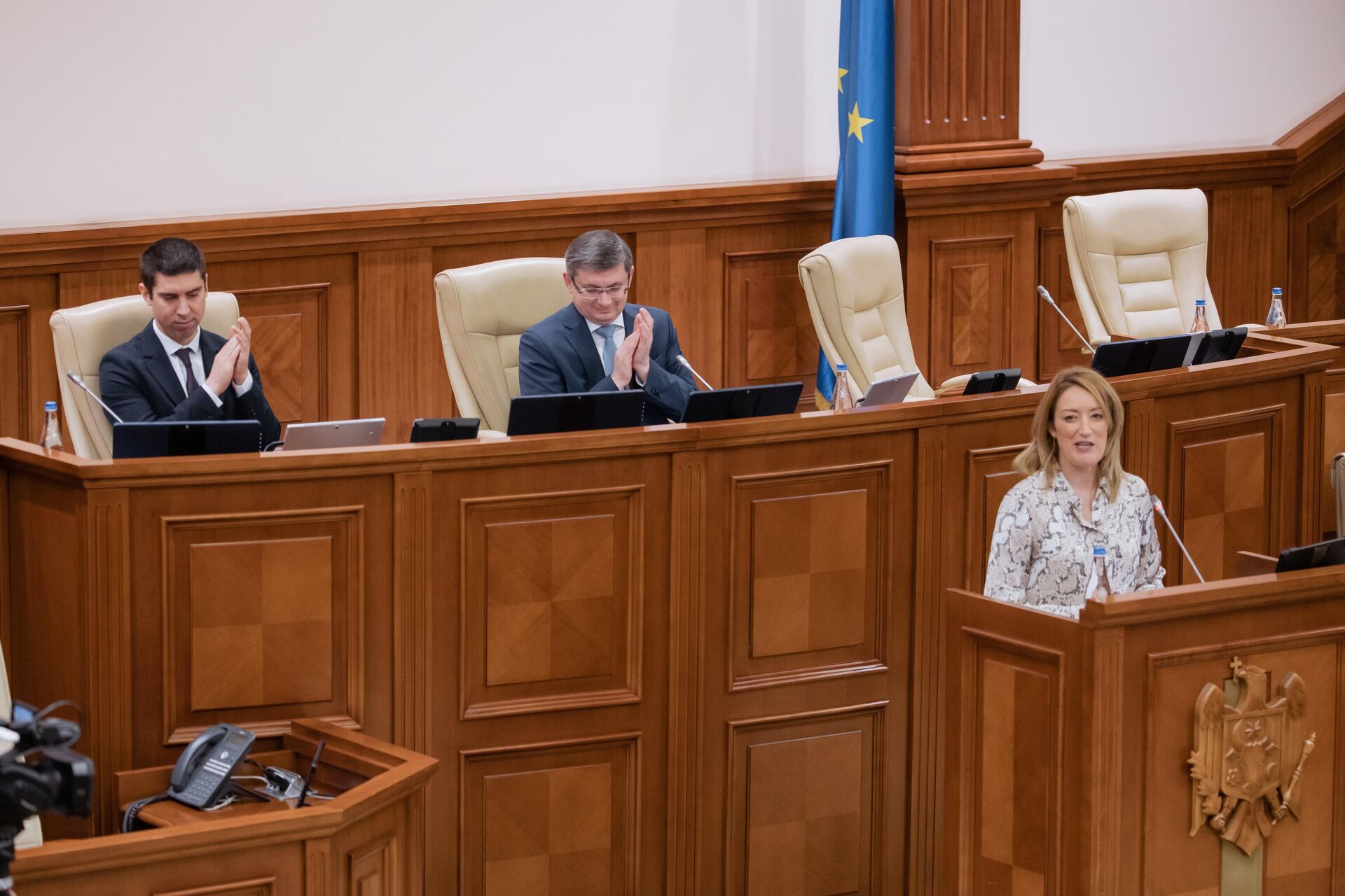 Выступление главы Европарламента Роберты Метсолы в парламенте Молдовы - Sputnik Молдова, 1920, 11.11.2022