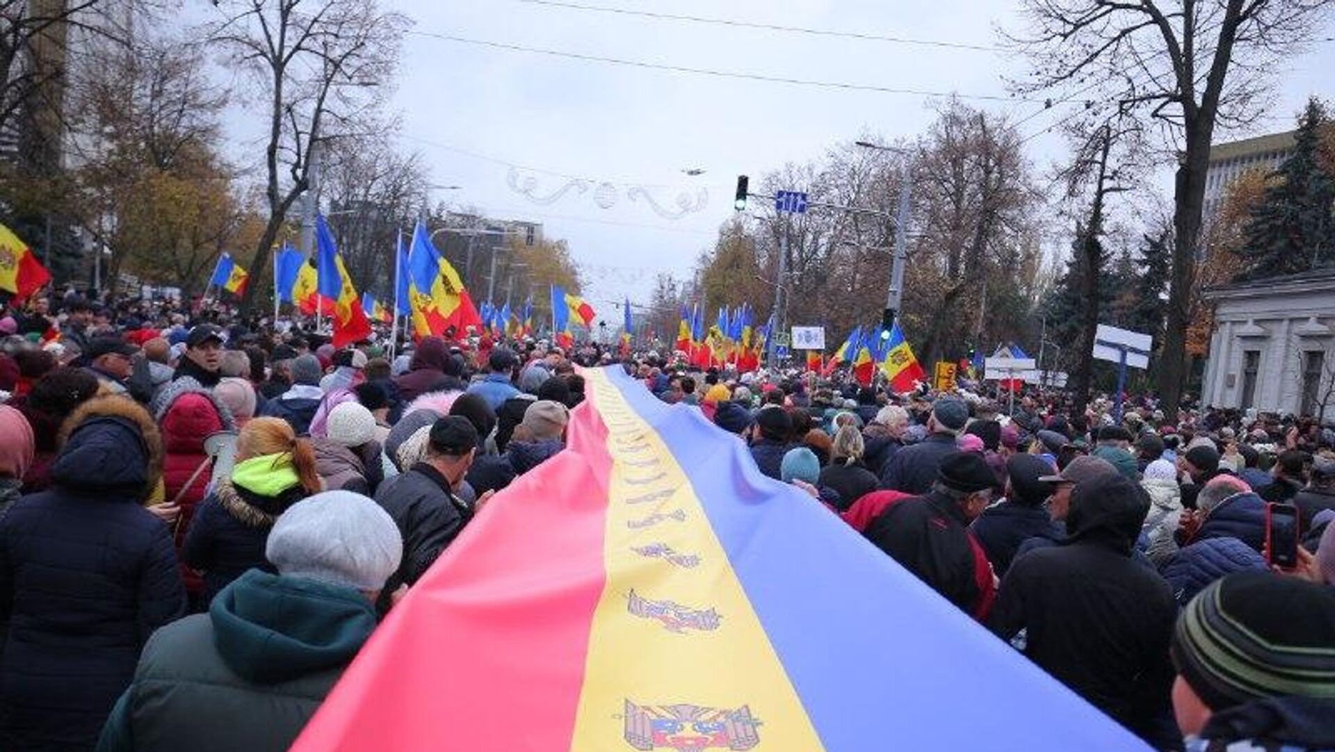 Антиправительственный митинг в центре Кишинева - Sputnik Молдова, 1920, 16.12.2022