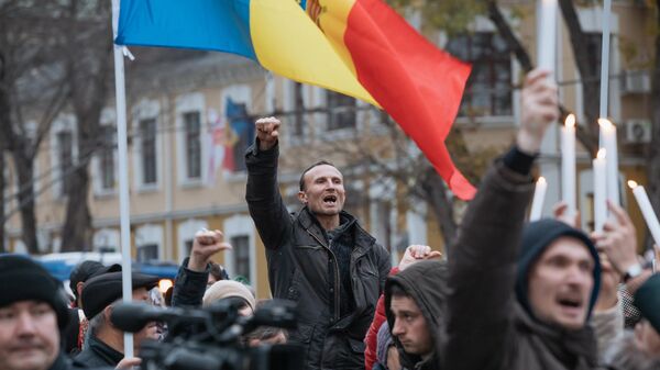 Антиправительственный митинг в центре Кишинева 13.11.2022 - Sputnik Moldova