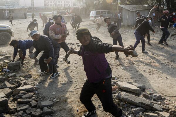 Безземельные скваттеры во время акции протеста в Катманду, Непал - Sputnik Молдова