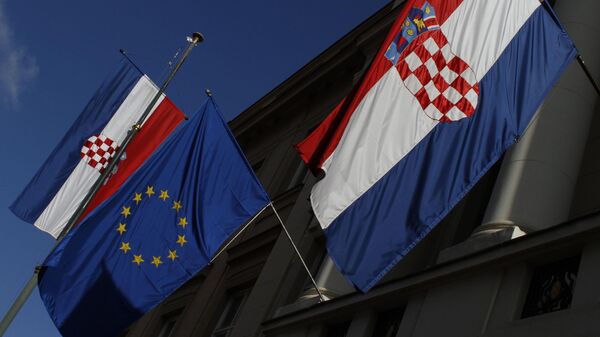 Drapele UE și Croației - Sputnik Moldova-România