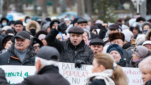 Митинг в Кишиневе против низкой индексации пенсий, 26.01.2023 - Sputnik Молдова