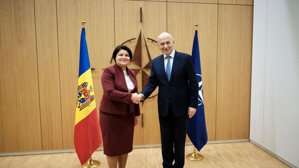 Natalia Gavrilița și secretarul general adjunct al NATO, Mircea Geoană - Sputnik Moldova