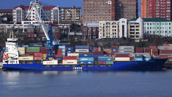 Transportul containerelor de mărfuri în portul Vladivostok - Sputnik Moldova