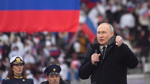 Президент РФ В. Путин посетил митинг-концерт Слава защитникам Отечества! - Sputnik Молдова