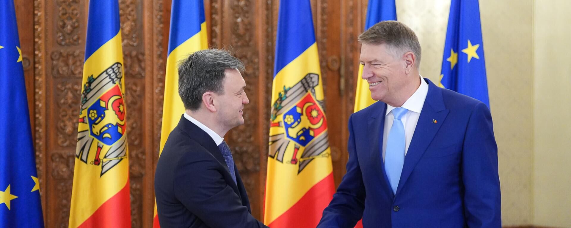 Президент Румынии Клаус Йоханнис и премьер-министр Молдовы Дорин Речан - Sputnik Молдова, 1920, 01.03.2023