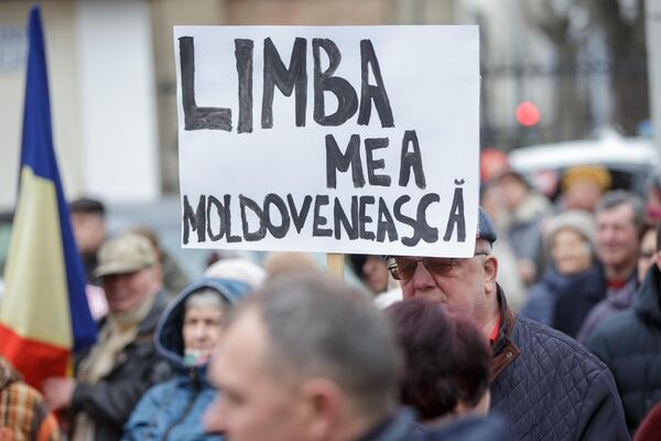 Protest la Curtea Constituțională a Moldovei pentru apărarea Constituției și a limbii moldovenești - Sputnik Moldova