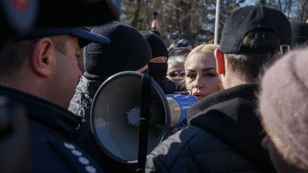MArina Tauber la o manifestație de protest - Sputnik Moldova