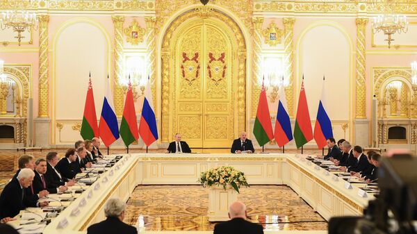 Заседание Высшего госсовета Союзного государства с участием В. Путина и А. Лукашенко - Sputnik Молдова