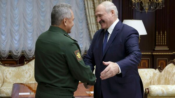 Встреча президента Белоруссии А. Лукашенко и министра обороны РФ С. Шойгу - Sputnik Moldova-România