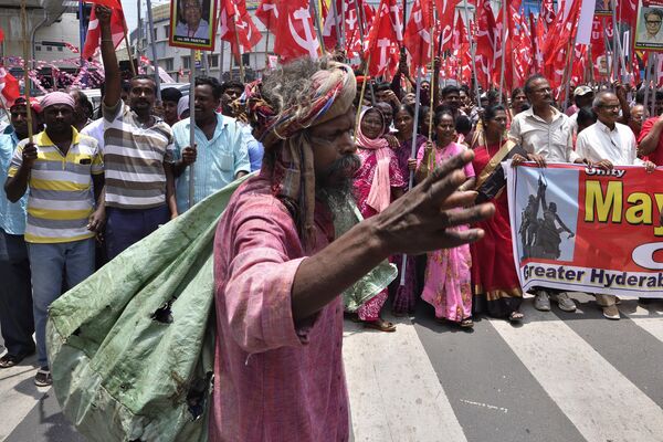 Митинг в честь Дня труда в Хайдарабаде, Индия. - Sputnik Молдова