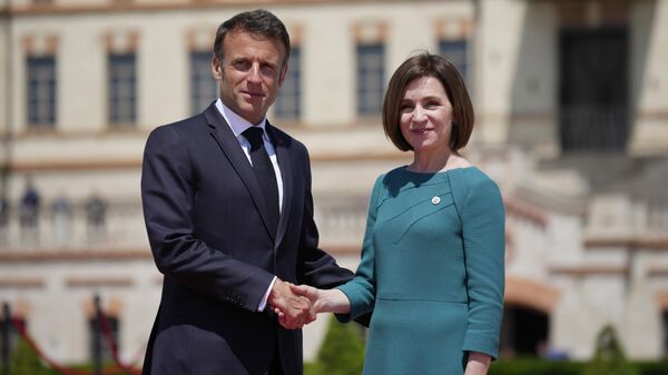 Emmanuel Macron și Maia Sandu - Sputnik Moldova