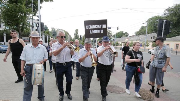 Акция протеста сторонников партии Шор в Кишиневе - Sputnik Молдова