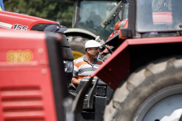Один из протестующих фермеров. - Sputnik Молдова