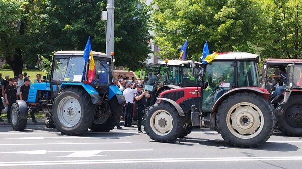 Протест фермеров перед зданием парламента в центре Кишинева - Sputnik Молдова