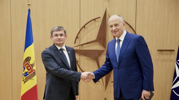 Председатель парламента Молдовы Игорь Гросу и замгенсека НАТО Мирча Джоанэ - Sputnik Молдова