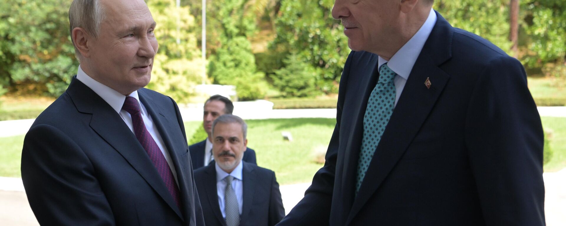 Президент РФ В. Путин провел переговоры с президентом Турции Р. Т. Эрдоганом - Sputnik Moldova-România, 1920, 05.09.2023