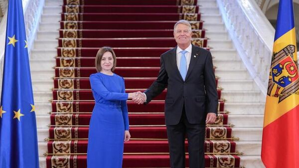 Президенты Молдовы и Румынии Майя Санду и Клаус Йоханнис - Sputnik Молдова