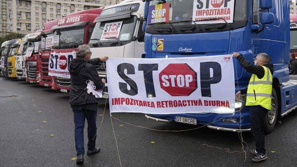 Proteste a companiilor de transport la București - Sputnik Moldova