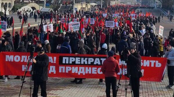 Митинг в Тирасполе против таможенных пошлин, введенных Кишиневом - Sputnik Молдова