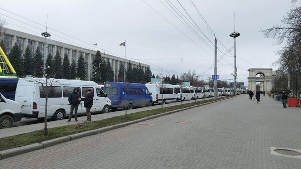 Protestul transportatorilor de pasageri în PMAN, 15 februarie 2024 - Sputnik Moldova