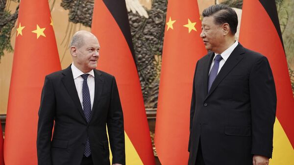 Olaf Scholz și Xi Jinping  - Sputnik Moldova