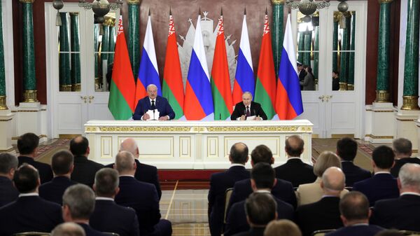 Встреча президента Владимира Путина с президентом Белоруссии Александром Лукашенко - Sputnik Молдова