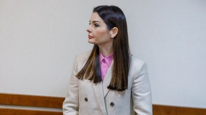 Евгения Гуцул в зале суда сектора Буюканы