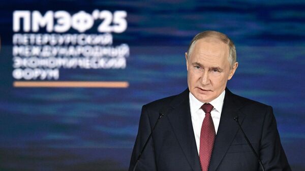 Президент РФ Владимир Путин на пленарное заседании XXVIII Петербургского международного экономического форума - Sputnik Moldova
