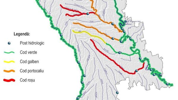 Serviciul Hidrometeorologic de stat al Moldovei a emis o avertizare hidrologică Cod roșu, portocaliu și galben - Sputnik Moldova