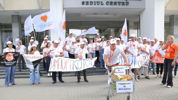 Протест партии Сердце Молдовы против засилья импортной агропродукции и в поддержку местных фермеров - Sputnik Молдова